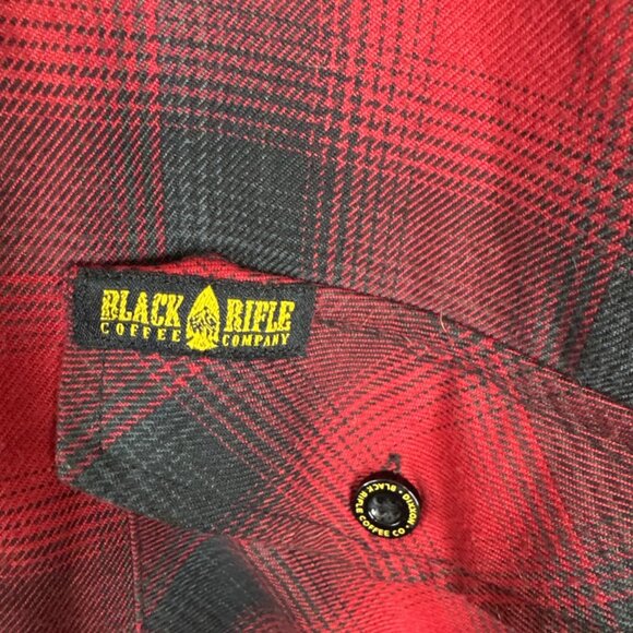 Dixxon Flannel Co Black Rifle Coffee Fireside Red Plaid Flannel Shirt Men’s M - Picture 3 of 6